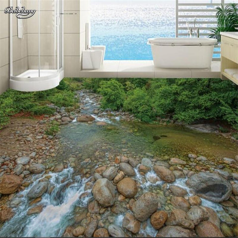 Image of Rocky River Stream Self Adhesive Floor Mural, Custom Sizes Available Household-Wallpaper-Floor Maughon's