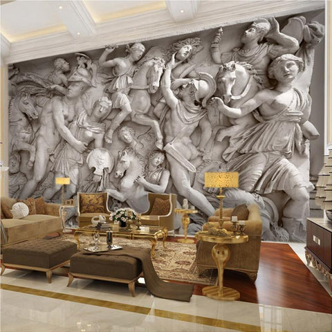 Image of Roman Statues Gray Wallpaper Mural, Custom Sizes Available Household-Wallpaper Maughon's