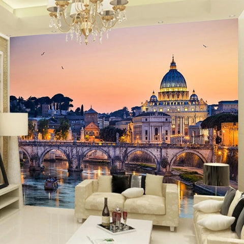 Image of Rome at Dusk Wallpaper Mural, Custom Sizes Available Wall Murals Maughon's