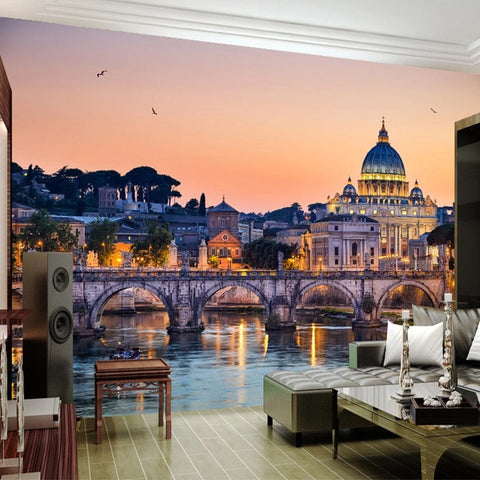 Image of Rome at Dusk Wallpaper Mural, Custom Sizes Available Wall Murals Maughon's
