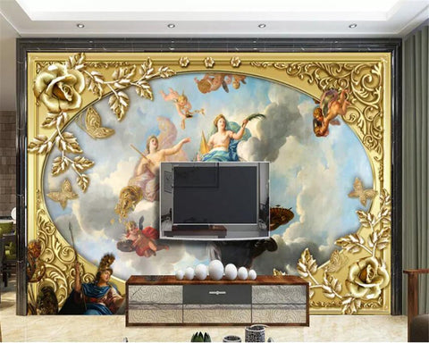 Image of Royal Classic European Court Oil Painting Ceiling Mural, Custom Sizes Available Ceiling Murals Maughon's