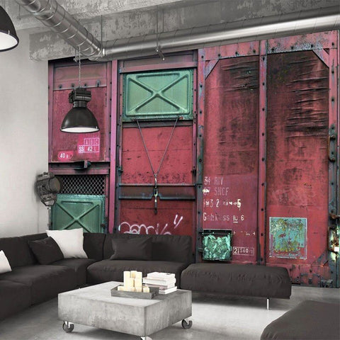 Image of Rusted Iron Door and Wall Wallpaper Mural, Custom Sizes Available Wall Murals Maughon's