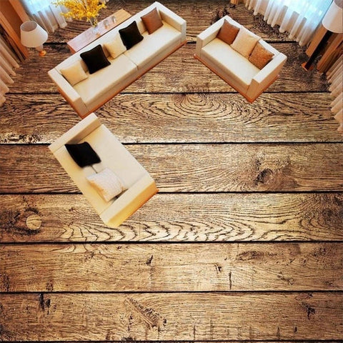 Image of Rustic Wooden Board Self Adhesive Floor Mural, Custom Sizes Available Maughon's