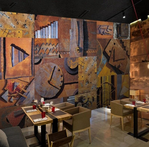 Image of Rusty Oxidized Metal Scrap Pieces Wallpaper Mural, Custom Sizes Available Wall Murals Maughon's