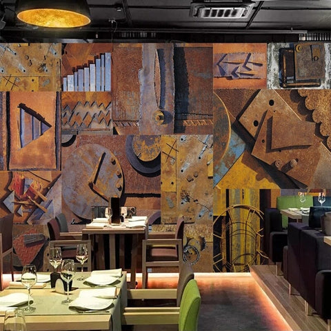 Image of Rusty Oxidized Metal Scrap Pieces Wallpaper Mural, Custom Sizes Available Wall Murals Maughon's Waterproof Canvas