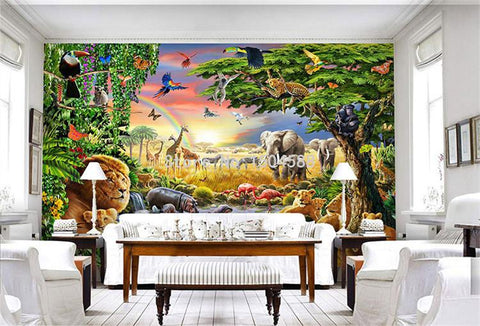 Image of Safari Animals Wallpaper Mural, Custom Sizes Available Maughon's
