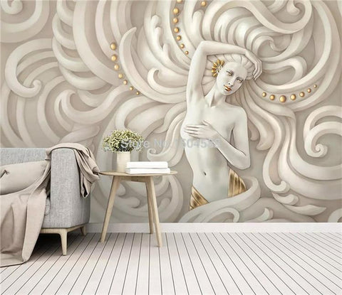 Image of Sculpture Angel Wallpaper Mural, Custom Sizes Available Household-Wallpaper Maughon's