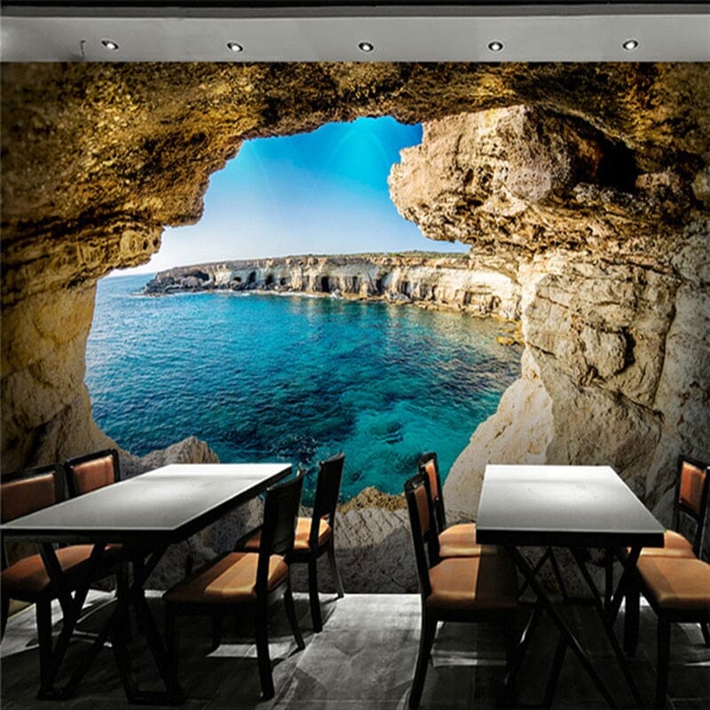 Seaside Cave Wallpaper Mural, Custom Sizes Available Wall Murals Maughon's