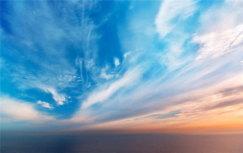 Image of Self-adhesive Blue Sky And Clouds Wallpaper Mural, Custom Sizes Available Wall Murals Maughon's