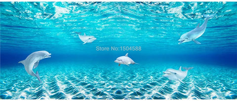 Image of Self adhesive Dolphin Pod Wallpaper Mural, Custom Sizes Available Wall Murals Maughon's
