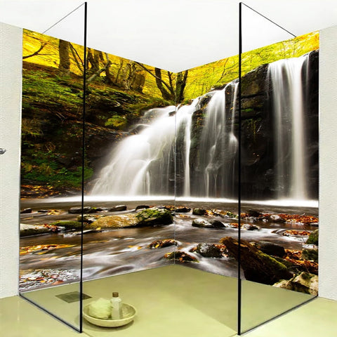 Image of Self Adhesive Waterfalls Over Rock Bathroom Mural, Custom Sizes Available Wall Murals Maughon's