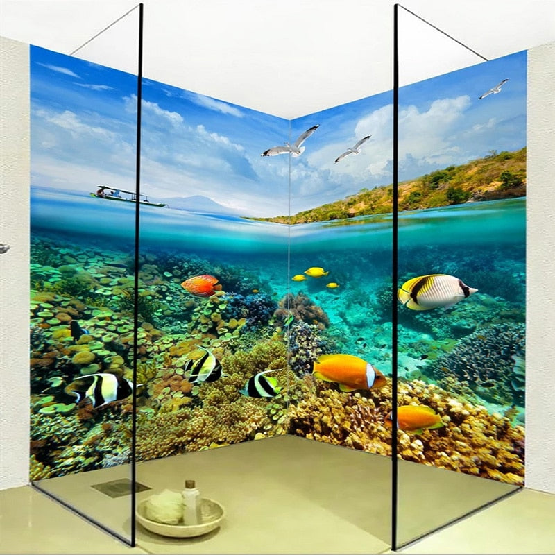 Self-Adhesive Waterproof Colorful Fish Wallpaper Mural, Custom Sizes Available Wall Murals Maughon's