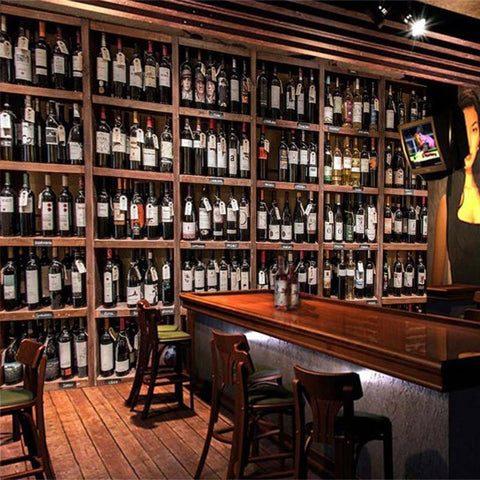 Image of Shelves of Wine Bottles Wallpaper Mural, Custom Sizes Available Maughon's