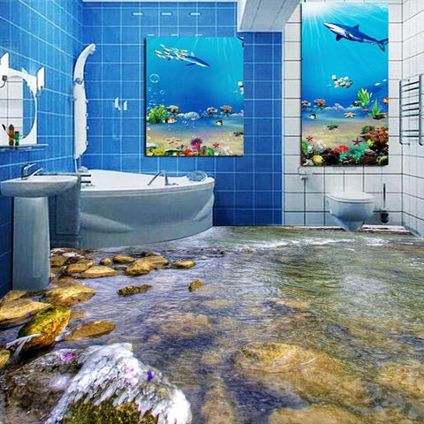 Image of Small River Stream Self Adhesive Floor Mural, Custom Sizes Available Floor Murals Maughon's