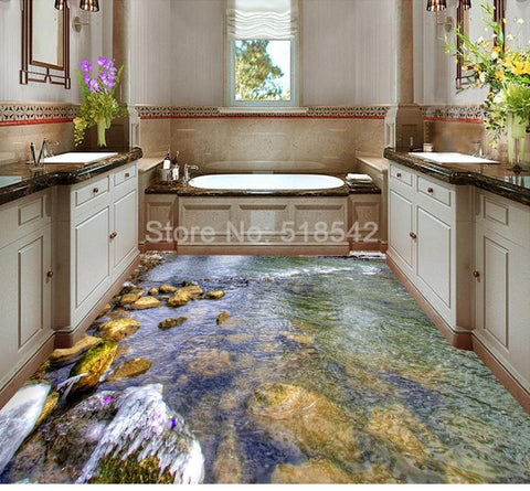 Image of Small River Stream Self Adhesive Floor Mural, Custom Sizes Available Floor Murals Maughon's
