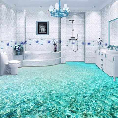 Image of Sparkling Sea Water, Self Adhesive Floor Mural, Custom Sizes Available Household-Wallpaper-Floor Maughon's