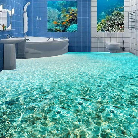 Image of Sparkling Sea Water, Self Adhesive Floor Mural, Custom Sizes Available Household-Wallpaper-Floor Maughon's