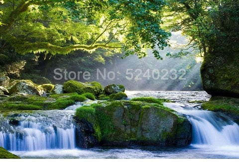 Image of Split Waterfalls Wallpaper Mural, Custom Sizes Available Wall Murals Maughon's