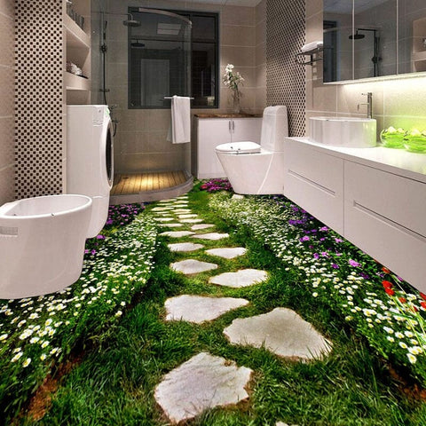 Image of Stepping Stones Through A Garden Floor Mural, Custom Sizes Available Floor Murals Maughon's