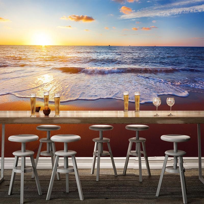 Sunset Sea Surf Beach Wallpaper Mural, Custom Sizes Available Maughon's