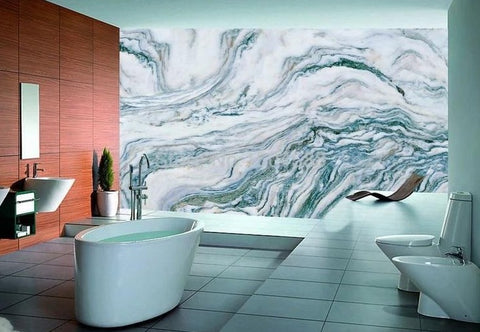 Image of Teal, Gray and White Marble Wallpaper Mural, Custom Sizes Available Household-Wallpaper Maughon's