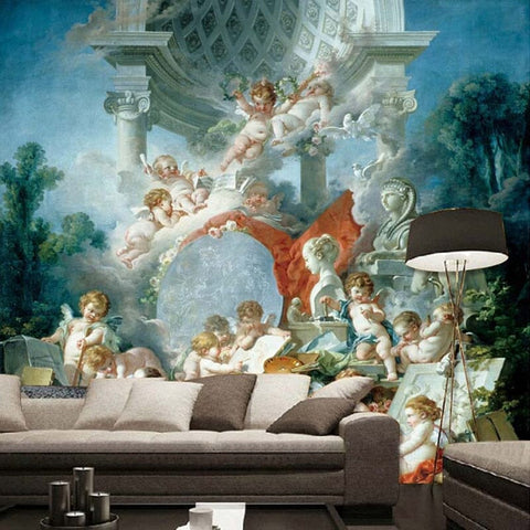 Image of "The Geniuses of Art" Francois Boucher Wallpaper Mural, Custom Sizes Available Wall Murals Maughon's