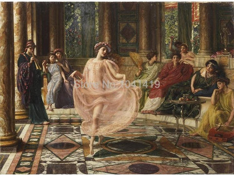 Image of "The Ionian Dance"-Poynter, 1895 Wallpaper Mural, Custom Sizes Available Wall Murals Maughon's 
