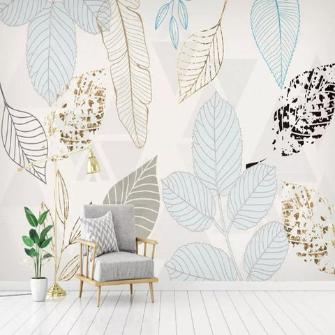 Image of Transparent Leaves Wallpaper Mural, Custom Sizes Available Household-Wallpaper Maughon's