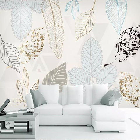 Image of Transparent Leaves Wallpaper Mural, Custom Sizes Available Household-Wallpaper Maughon's