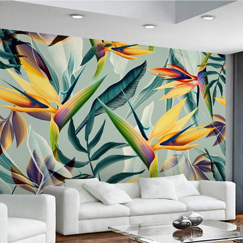 Image of Tropical Bird of Paradise Wallpaper Mural, Custom Sizes Available Household-Wallpaper Maughon's
