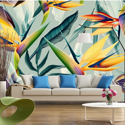 Image of Tropical Bird of Paradise Wallpaper Mural, Custom Sizes Available Household-Wallpaper Maughon's