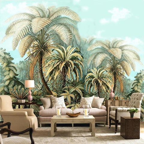 Image of Tropical Palms Wallpaper Mural, Custom Sizing Available Maughon's