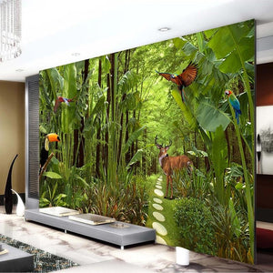 Tropical Rain Forest Wallpaper Mural, Custom Sizes Available