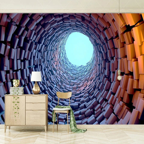 Image of Tunnel Opening Wallpaper Mural, Custom Sizes Available Wall Murals Maughon's Waterproof Canvas