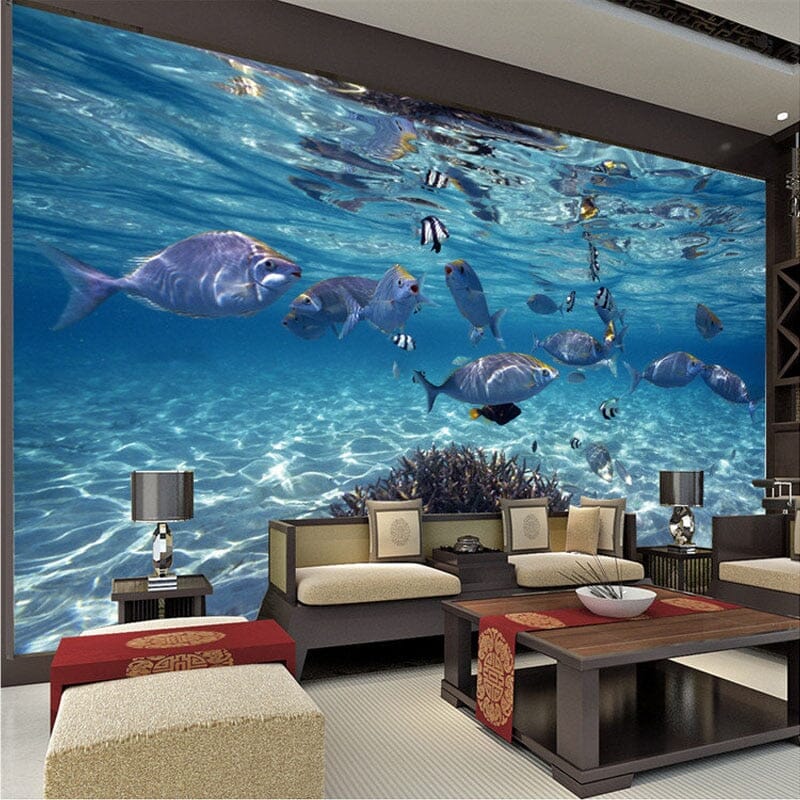 Underwater Tropical Fish Wallpaper Mural, Custom Sizes Available Wall Murals Maughon's