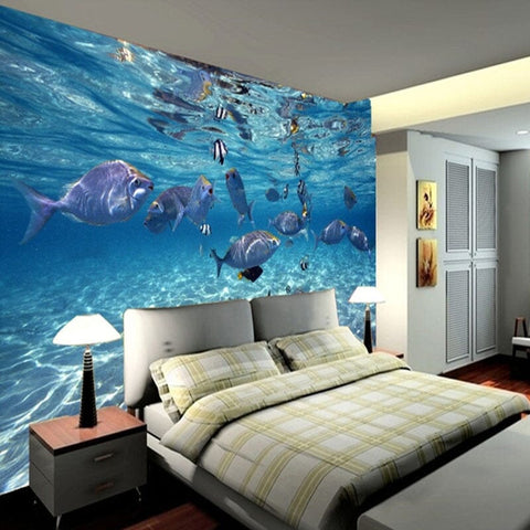 Image of Underwater Tropical Fish Wallpaper Mural, Custom Sizes Available Wall Murals Maughon's