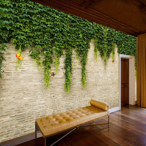 Image of Vine Covered Wall Wallpaper Mural, Custom Sizes Available Maughon's