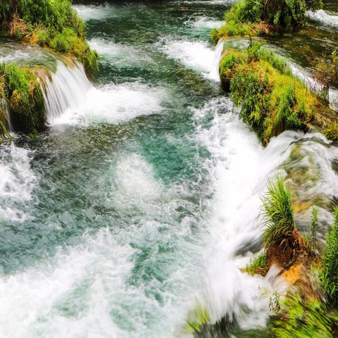 Image of Waterfalls and Moss Self Adhesive Floor Mural. Custom Sizes Available Maughon's