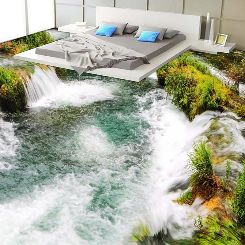 Waterfalls and Moss Self Adhesive Floor Mural. Custom Sizes Available Maughon's