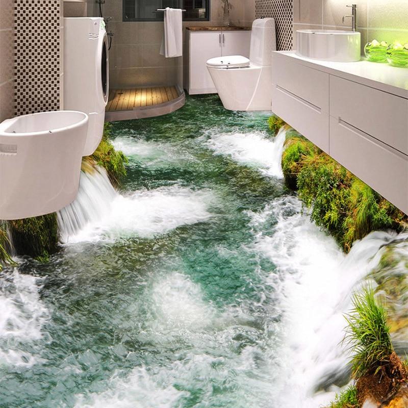 Waterfalls and Moss Self Adhesive Floor Mural. Custom Sizes Available Maughon's