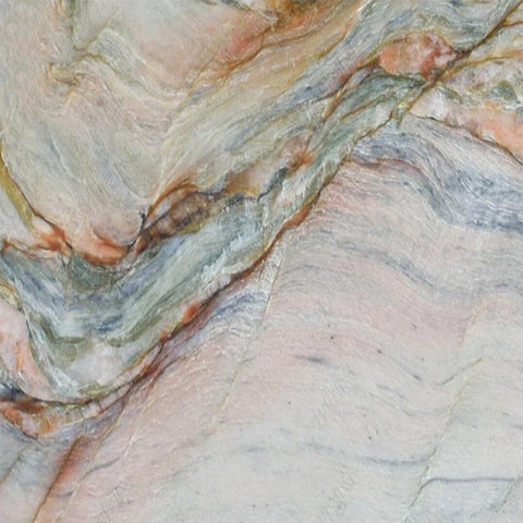 Image of Wavy Blue, Tan and White Marble Self Adhesive Floor Mural, Custom Sizes Available Household-Wallpaper-Floor Maughon's