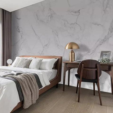 Image of White Marble Wallpaper Mural, Custom Sizes Available Household-Wallpaper Maughon's