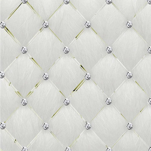 Image of White Tufted with Diamond Wallpaper Mural, Custom Sizes Available Maughon's
