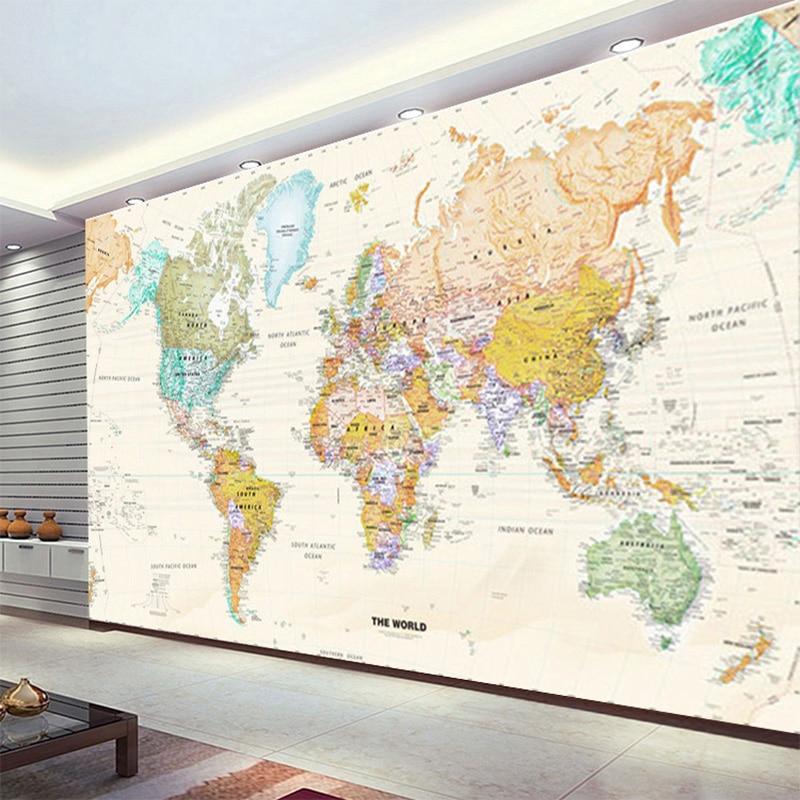 World Map Wallpaper Mural, Custom Sizes Available Maughon's