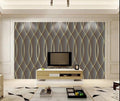 Golden Lines On Gray Background Wallpaper Mural, Custom Sizes Available