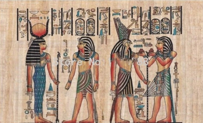 Egyptian Pharaoh and Queen Wallpaper Mural, Custom Sizes Available