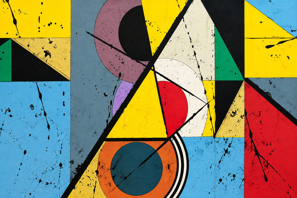Geometric Abstract Shapes Wallpaper Mural, Custom Sizes Available