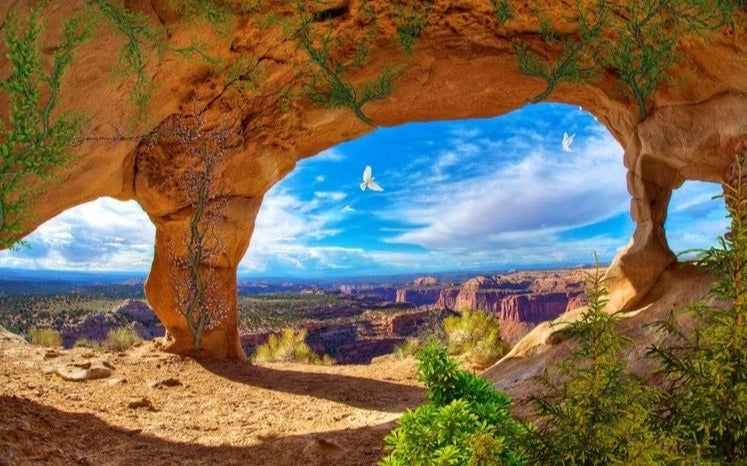 Desert Erosion Land Bridges Wallpaper Mural, Custom Sizes Available
