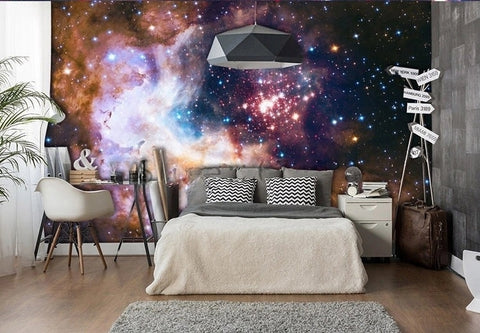 Image of Mural de papel pintado Universo de fantasía con cielo estrellado deslumbrante, tamaños personalizados disponibles