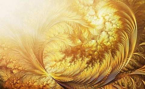 Image of Golden Abstract Aura Background Wallpaper Mural, Custom Sizes Available